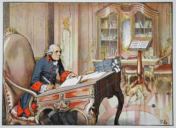 Frederick the Great in his office at Sanssouci